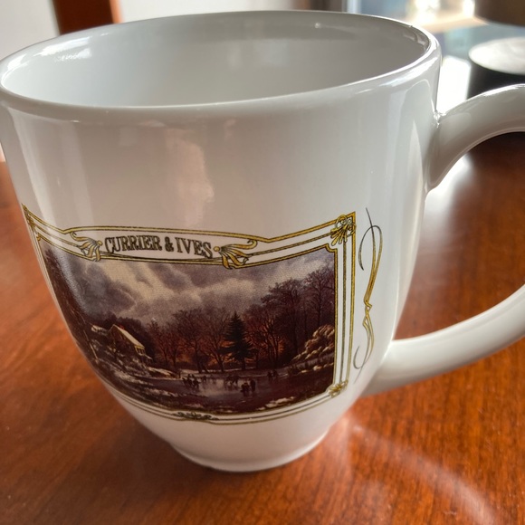 Pair of Currier & Ives Skating on the Pond mugs☕️ - Picture 5 of 6